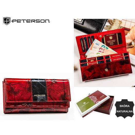 Leather wallet RFID PETERSON PTN 421028-BF