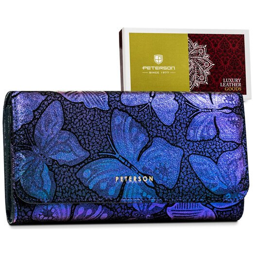 Leather wallet RFID PETERSON PTN 421028-ONBF