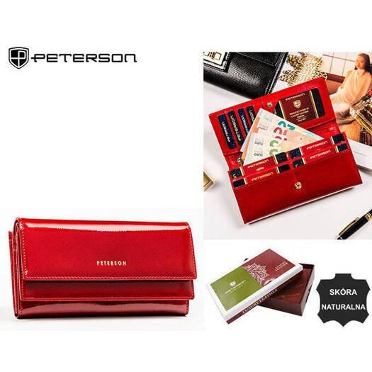 Leather wallet RFID PETERSON PTN 421028-SAF