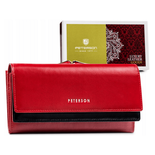 Leather wallet RFID PETERSON PTN 421028-SGN