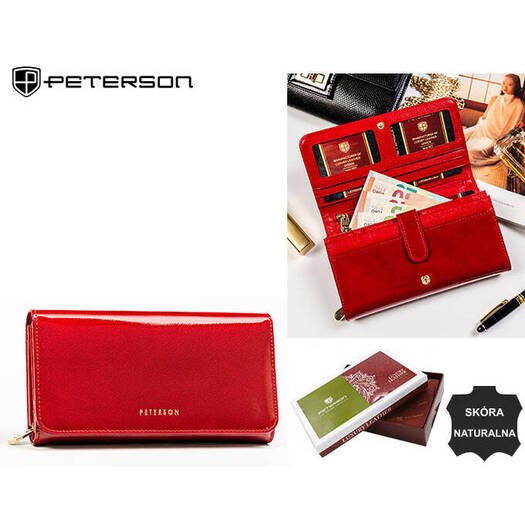 Leather wallet RFID PETERSON PTN 421077-SAF