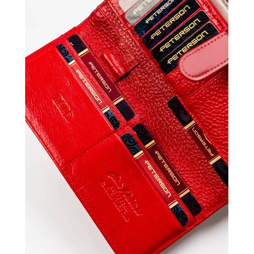 Leather wallet RFID PETERSON PTN 421077-SBR