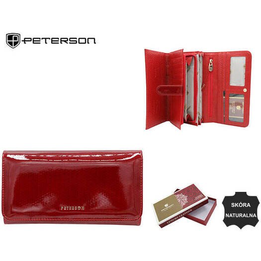 Leather wallet RFID PETERSON PTN 421077-SBR