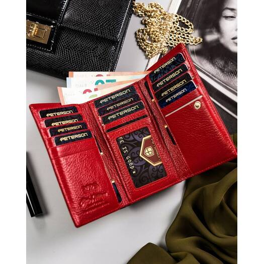 Leather wallet RFID PETERSON PTN 42108-SGN