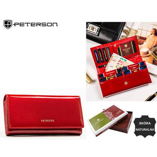 Leather wallet RFID PETERSON PTN 42122-SAF