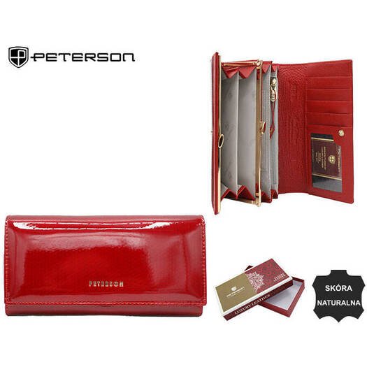 Leather wallet RFID PETERSON PTN 42122-SBR