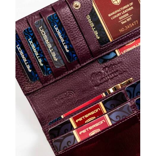 Leather wallet RFID PETERSON PTN 42122-SH