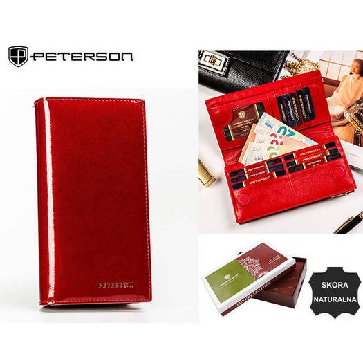 Leather wallet RFID PETERSON PTN 421431-SAF