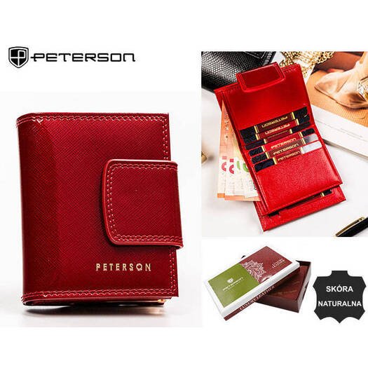 Leather wallet RFID PETERSON PTN 42329-SAF