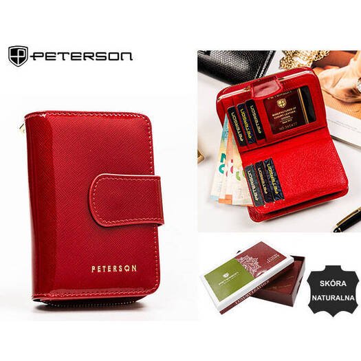 Leather wallet RFID PETERSON PTN 425214-SAF