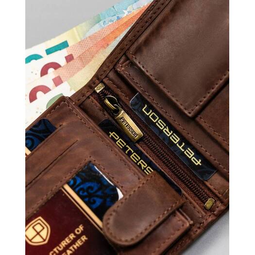 Leather wallet RFID PETERSON PTN PTN N992-BE-MOUN