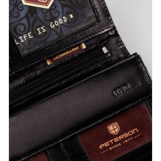 Leather wallet RFID PETERSON PTN RD-32-GCL-A