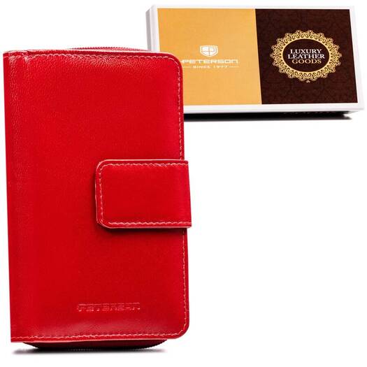 Leather wallet RFID PETERSON PTN RD-48-GCL