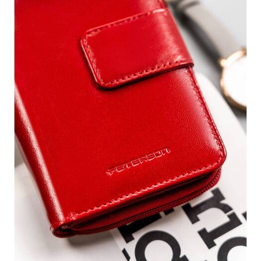 Leather wallet RFID PETERSON PTN RD-48-GCL