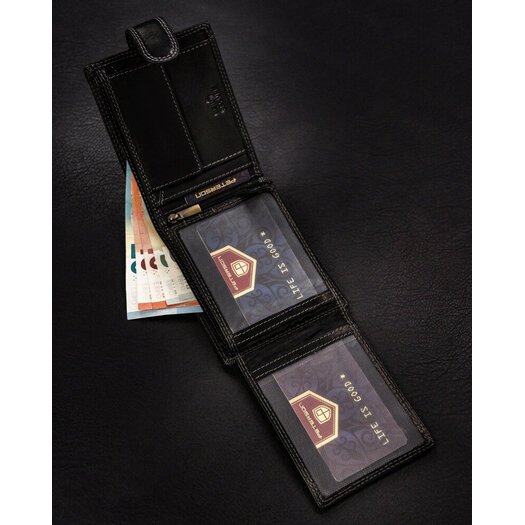 Leather wallet RFID PETERSON PTN WL-0305L-COM