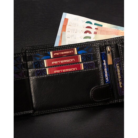 Leather wallet RFID PETERSON PTN WL-0305L-COM