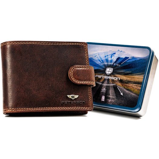 Leather wallet RFID PETERSON PTN WL-0305L-COM