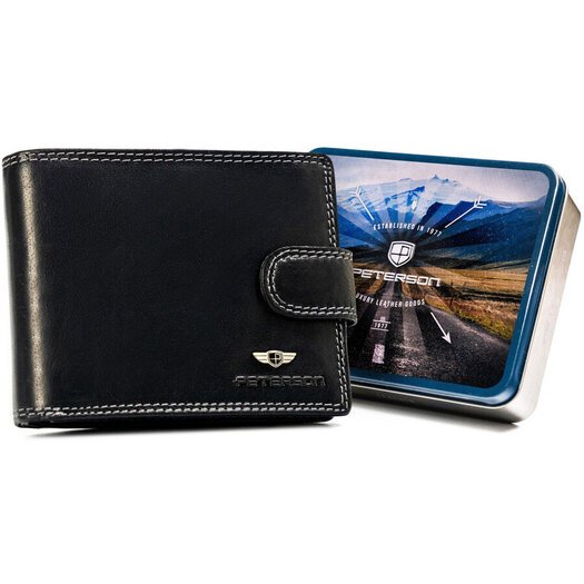 Leather wallet RFID PETERSON PTN WL-0305L-COM