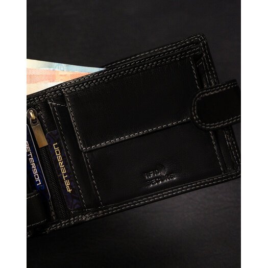 Leather wallet RFID PETERSON PTN WL-0305L-COM