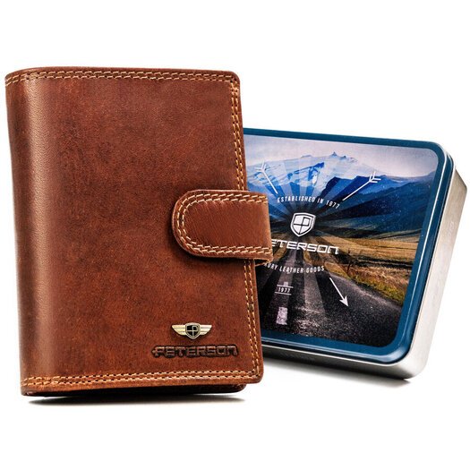 Leather wallet RFID PETERSON PTN WL-0306L-COM