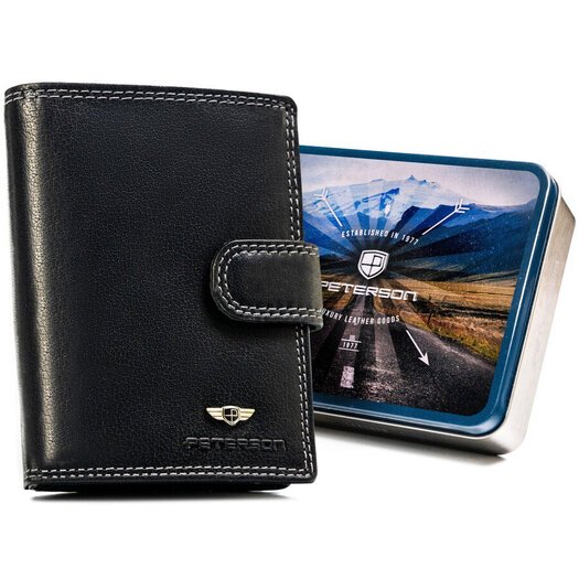 Leather wallet RFID PETERSON PTN WL-0306L-COM