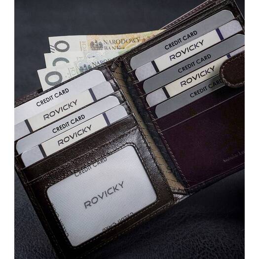 Leather wallet RFID ROVICKY PC-106L-BAR