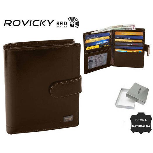 Leather wallet RFID ROVICKY PC-106L-BAR