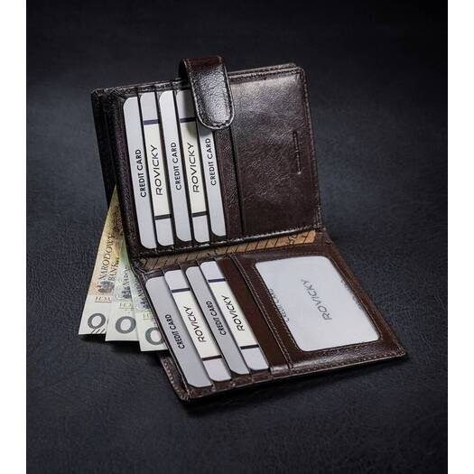 Leather wallet RFID ROVICKY PC-106L-BAR