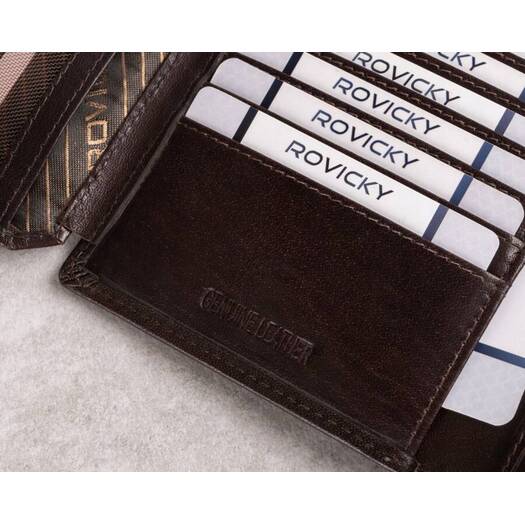 Leather wallet RFID ROVICKY PC-108L-BAR