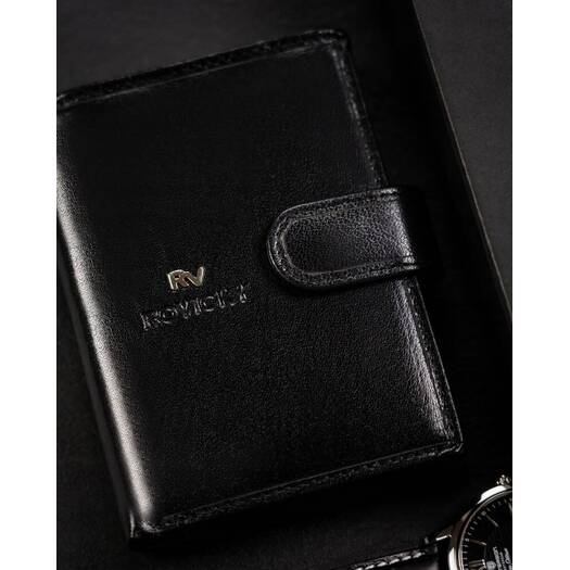 Leather wallet RFID ROVICKY RV-7680278-9-BCA BLACK