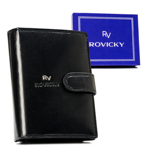 Leather wallet RFID ROVICKY RV-7680278-9-BCA BLACK