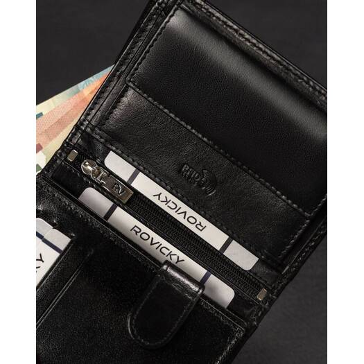 Leather wallet RFID ROVICKY RV-7680278-BCA