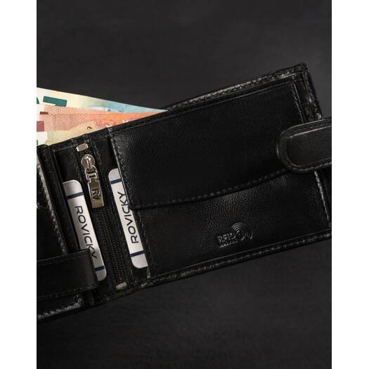 Leather wallet RFID ROVICKY RV-7680286-9-BCA