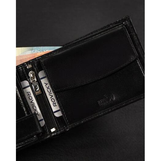 Leather wallet RFID ROVICKY RV-7680286-BCA