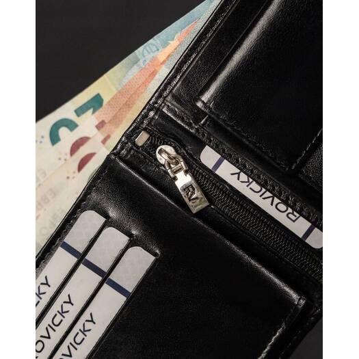 Leather wallet RFID ROVICKY RV-7870-9-BCA