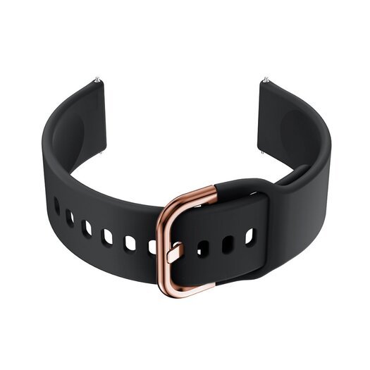 Pasek gumowy do smartwatch 20mm - czarny/rosegold