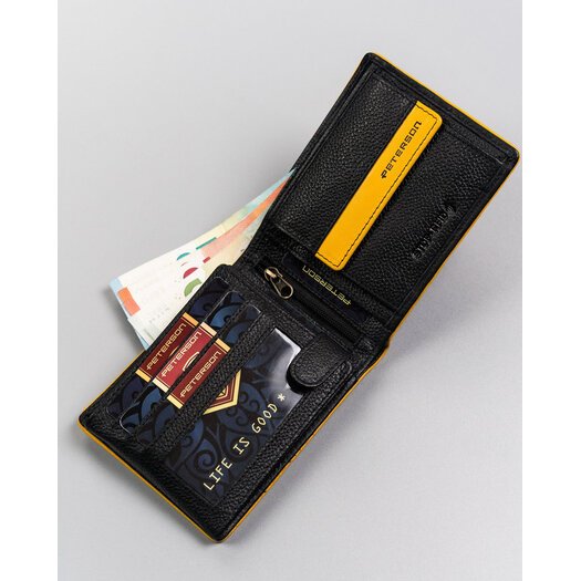 Piniginė vyrams Peterson portfel sk. PTN 304.03 BLACK+YELLOW