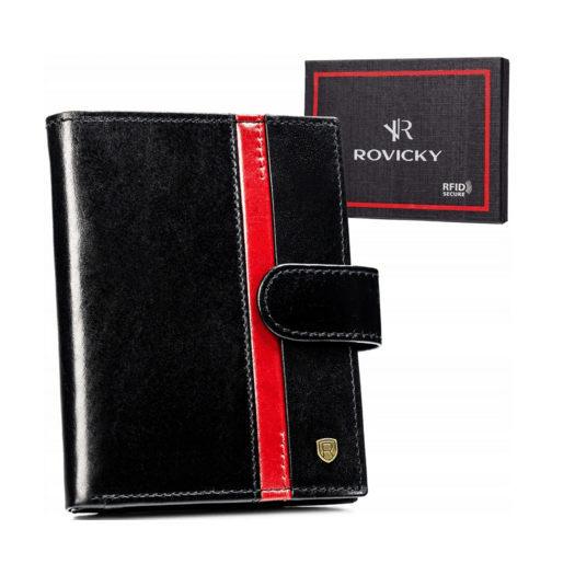 Portfel męski skórzany 22313L-RVTP BLACK+RED