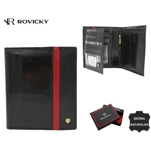 Portfel męski skórzany 22317-RVTP BLACK+RED