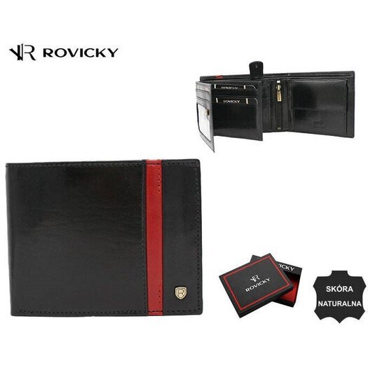 Portfel męski skórzany 22320-RVTP BLACK+RED