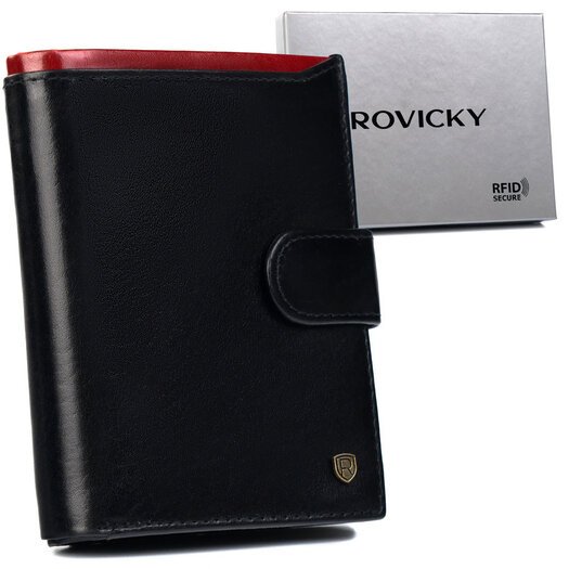 Portfel męski skórzany N4L-RVT-6894 Black+Red