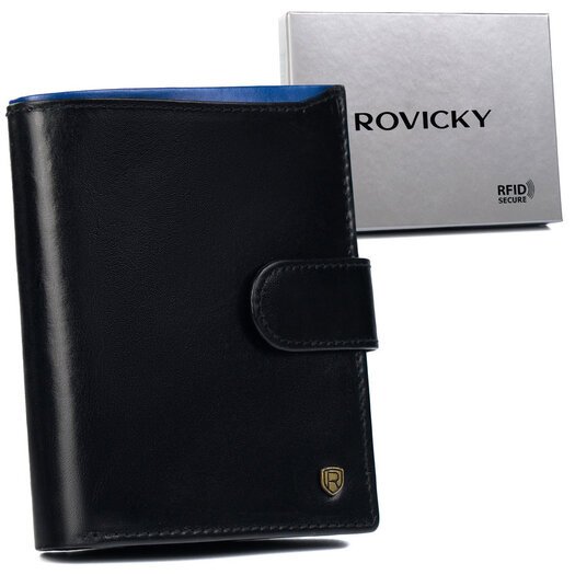 Portfel męski skórzany N4L-RVT-6900 Black+Navy