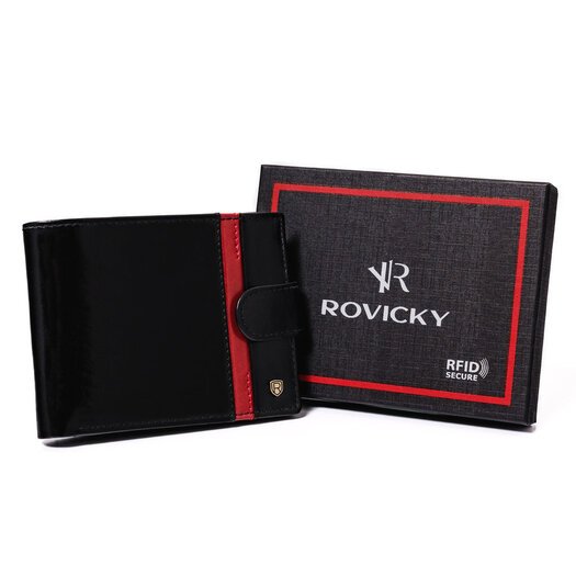 Portfel Męski skórzany N992L-RVTP Black+Red