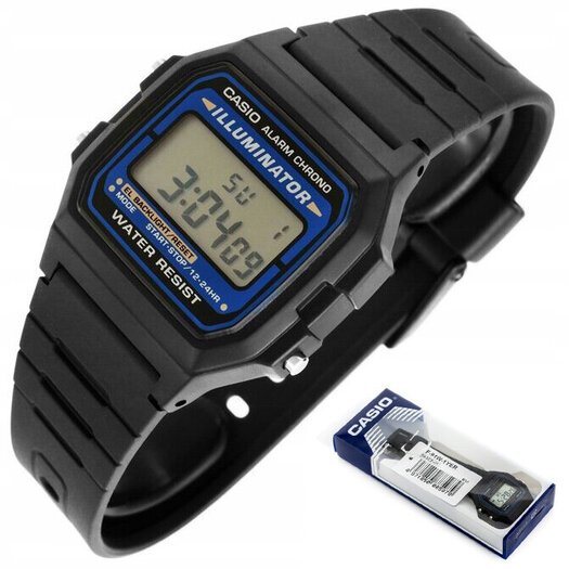 Laikrodis vyrams CASIO F-105W-1AWYEF (zd186a) - KLASYKA + dėžutė