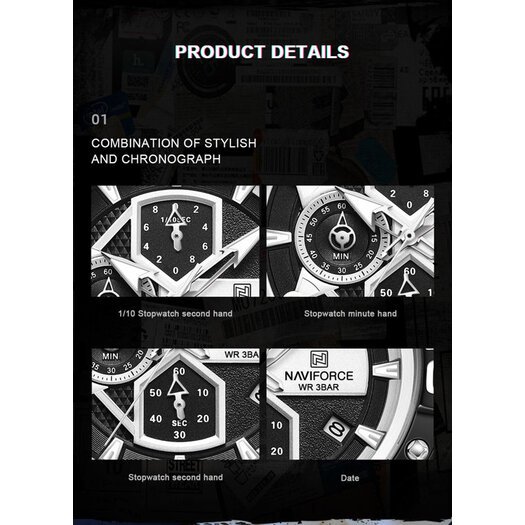 VYRIŠKAS LAIKRODIS NAVIFORCE NF8018T - CHRONOGRAF (zn123a) + dėžutė