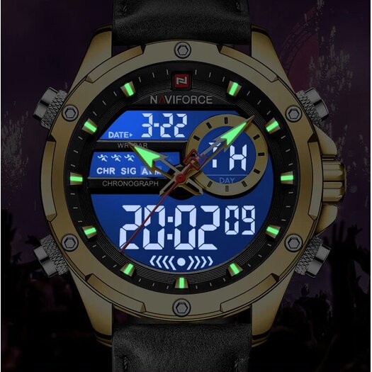 Laikrodis vyrams NAVIFORCE NF9208- CHRONOGRAF (zn129f) + dėžutė