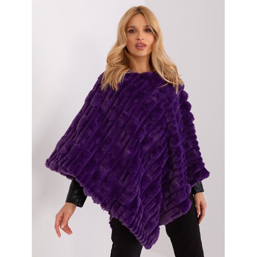 Poncho-AT-PN-2347.68-ciemny fioletowy