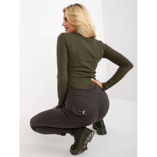 Spodnie dresowe-RV-DR-8369.89P-ciemny khaki