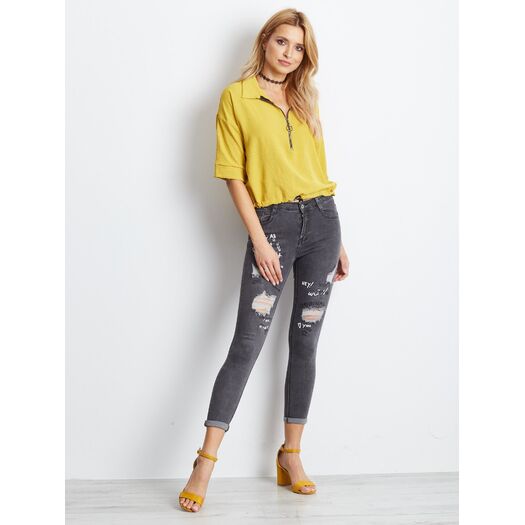 Spodnie jeans-JMP-SP-F2437.54P-ciemny szary