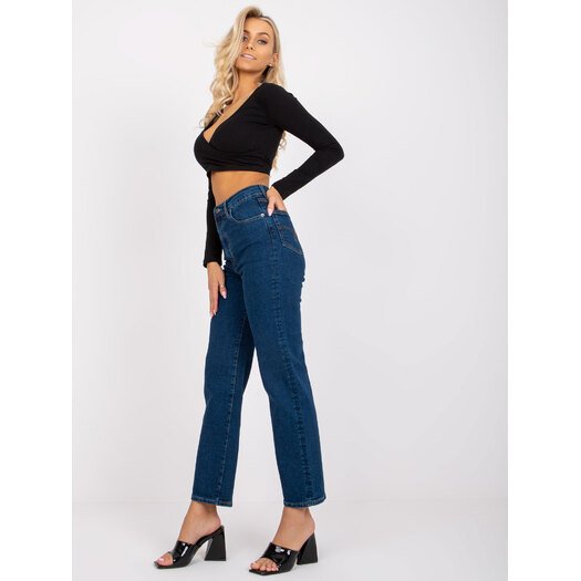 Spodnie jeans-RO-SP-2402.10-ciemny niebieski